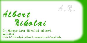 albert nikolai business card